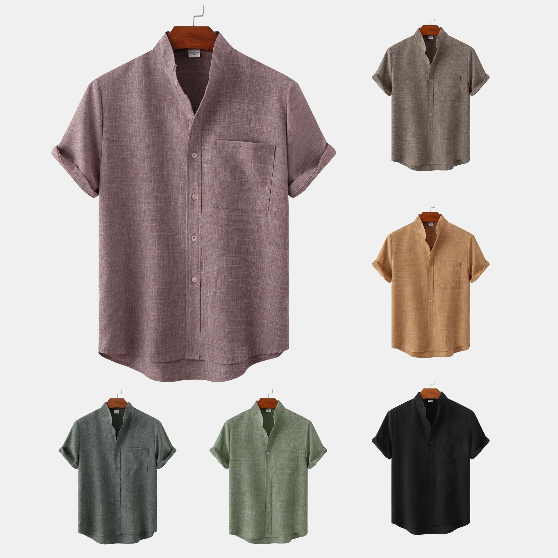 Elysian Heritage  - Solid Color Cotton Button Up