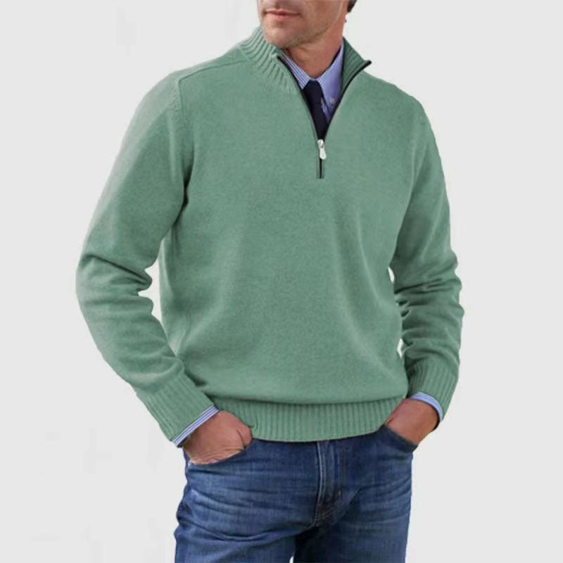 Elysian Heritage - Casual Knitwear Zipper-Top Sweater