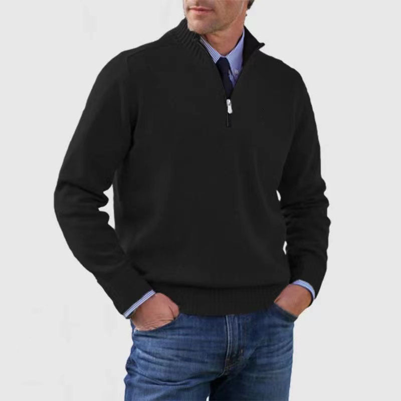 Elysian Heritage - Casual Knitwear Zipper-Top Sweater