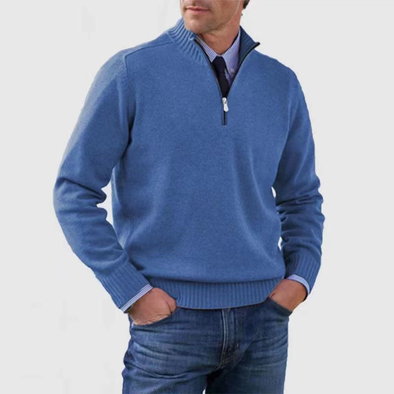 Elysian Heritage - Casual Knitwear Zipper-Top Sweater